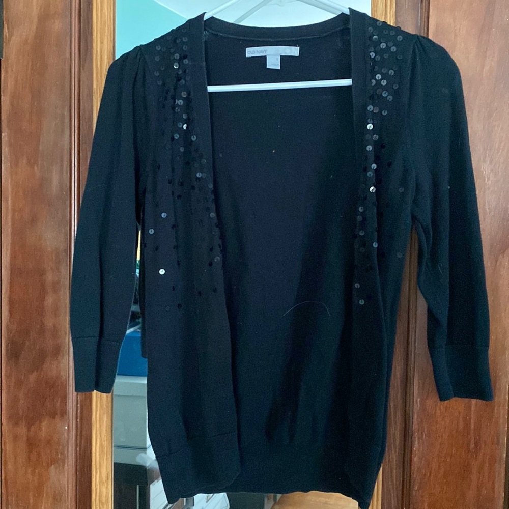 Black, Old Navy cardigan with sequins